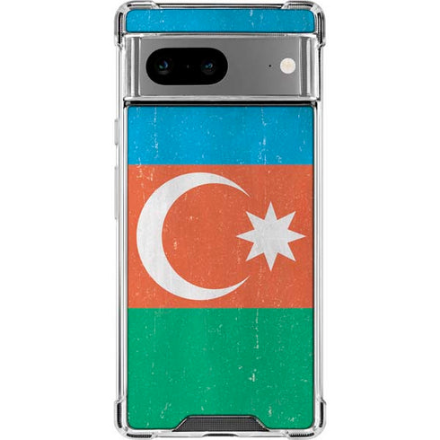 Azerbaijan Flag Distressed Google Pixel 8a Clear Case